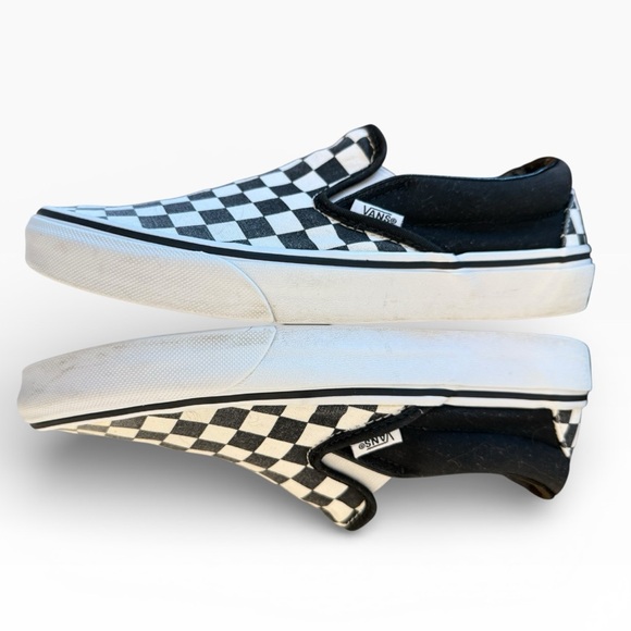 Vans Customs Classic Slip-On Checkerboard Wide | Washed Black & White | 8W/6.5W - Picture 3 of 7